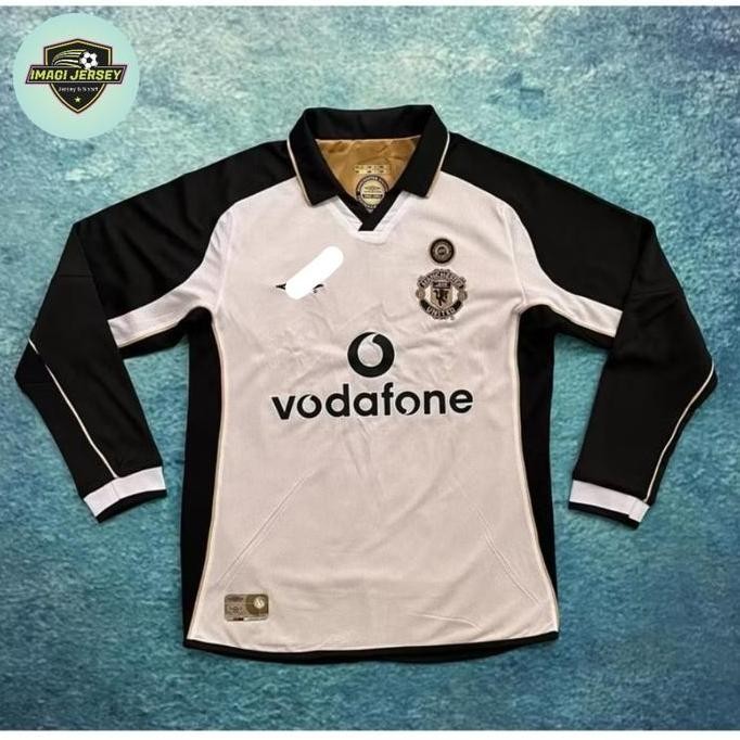 JERSEY BOLA RETRO MANCHESTER UNITED MU EMYU AWAY RIVERSIBLE BULAK BALIK LONGSLEEVE LS LENGAN PANJANG