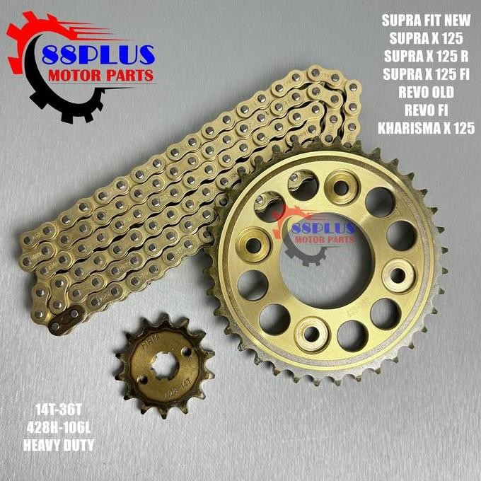 Gear Gir Set Paket Supra Fit New Supra-X 125 Revo Fit Blade Gold Helm