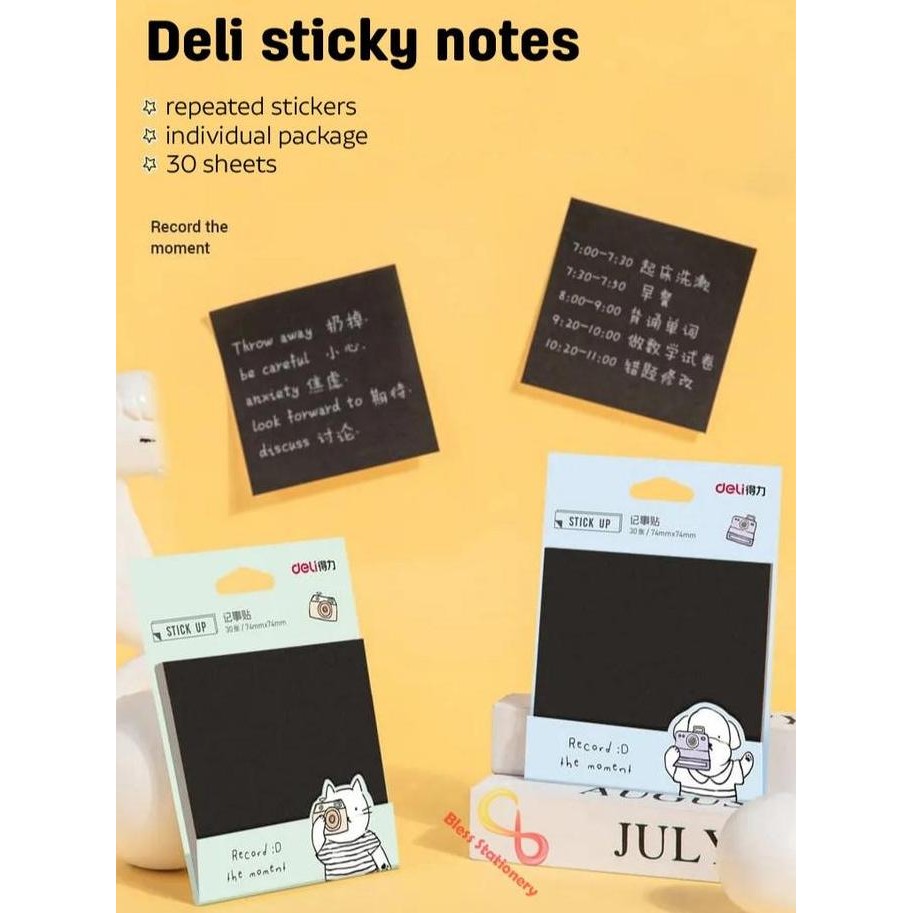 

Sticky Notes Hitam Deli Memo Tempel Kertas Warna Hitam Pad Notes Kertas Memo Paper Notes
