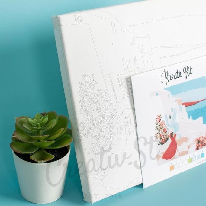 

Paint By Number 20x20cm Flowers Series [Kreate Kit] DIY Painting Kit Canvas Kanvas Lukis