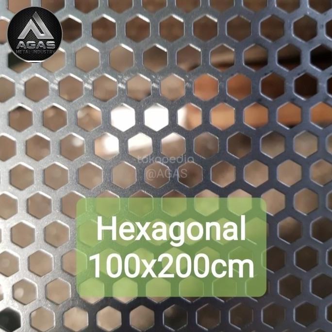 Ram Grill Speaker Plat Besi Hexagonal 6mm UK 100x200cm