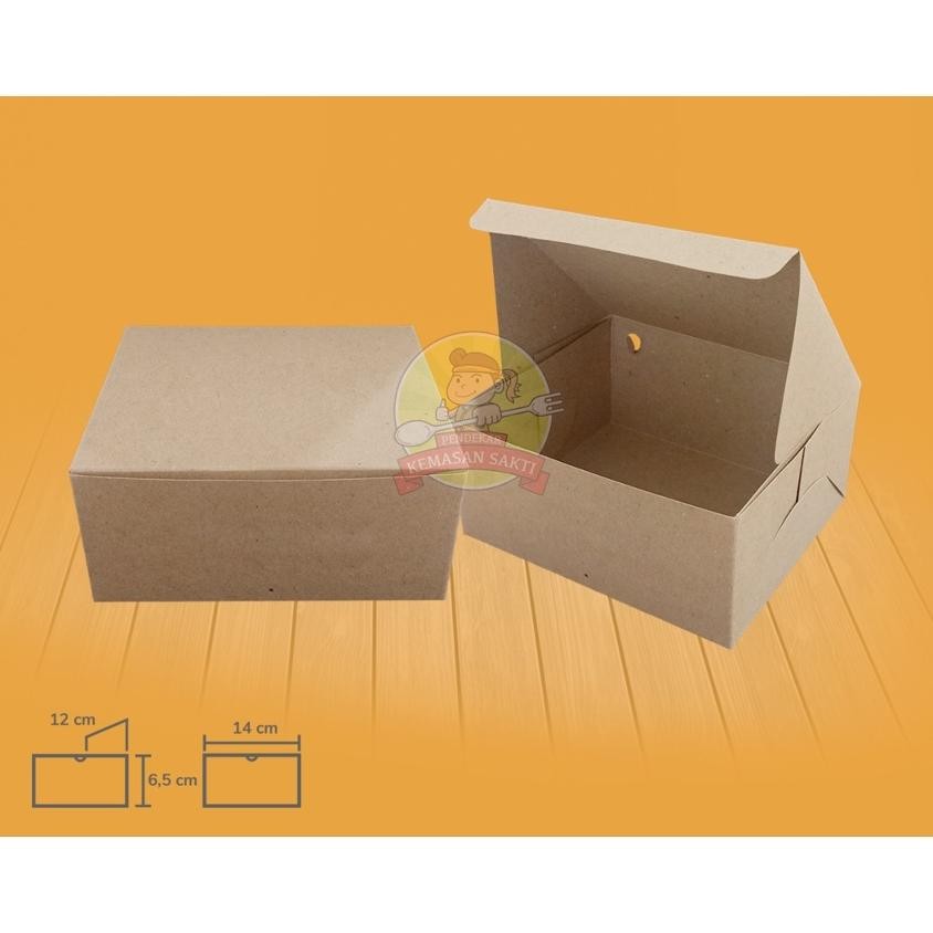 

[100 PCS] Paper Kraft Box Snack | Dus Kemasan Kue Snack Box | Box Kue Nasi Snack | Dus Snack Kue Cemilan Ukuran Lengkap Nugi