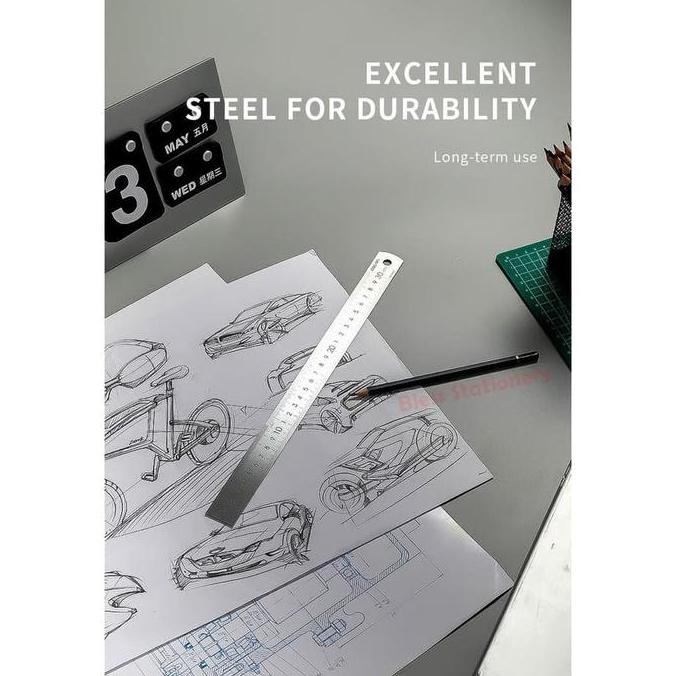 

Deli Penggaris Besi - Mistar - Steel Ruler - Drafting 30Cm (E8463)