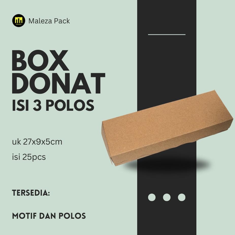 

Box Donat Isi 3/ Kotak Donat/ Dus Donat Polos Isi 25Pcs Nugi