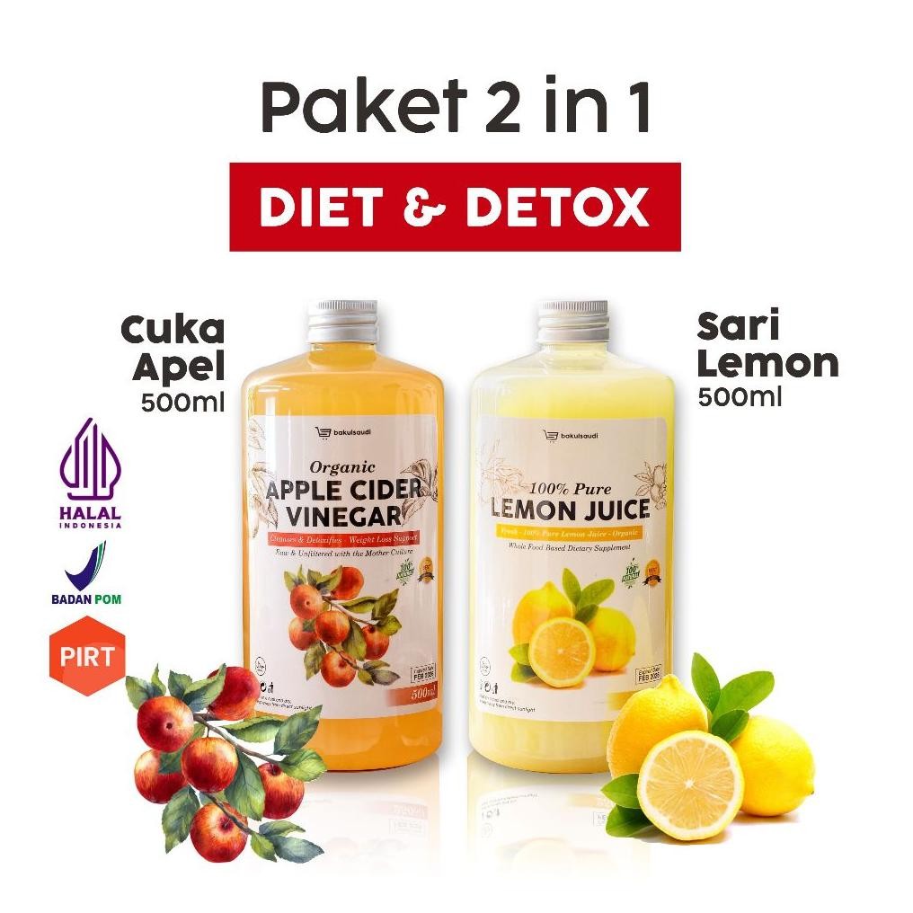 

Paket Diet Detoks Detox Organic - Sari Lemon Murni 500ml Cuka Apel Organik 500ml Apple Cider Vinegar Nugi