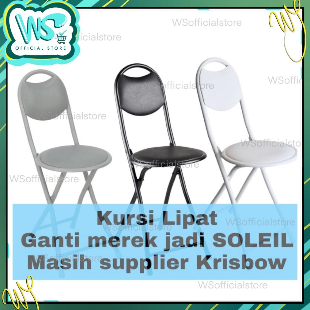 Terlaris [Jakarta] Ori Soleil / Krisbow Kursi Lipat Besi Ringan Kuat Up To 100 Kg Folding Chair Trav