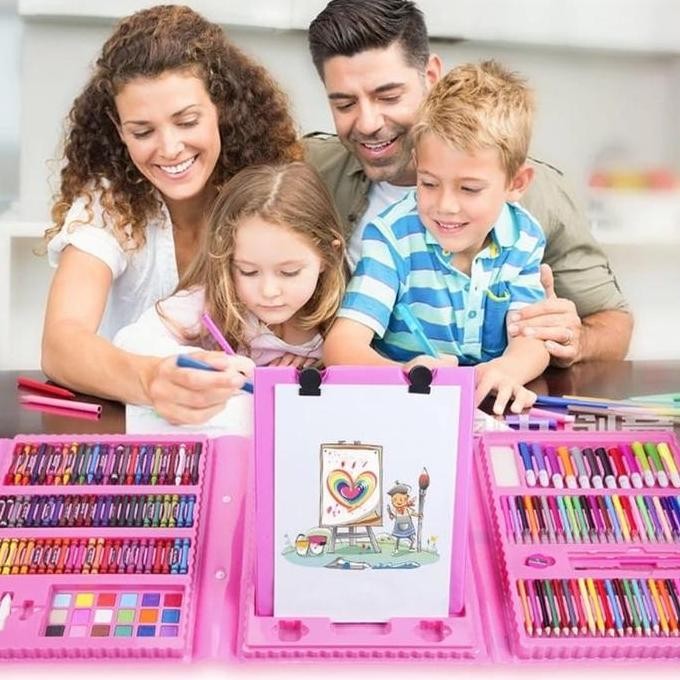 

Crayon Set 208 Pcs Pensil Warna Lengkap Krayon Set Alat Menggambar Mewarnai Cat Air Lukis Anak Pastels