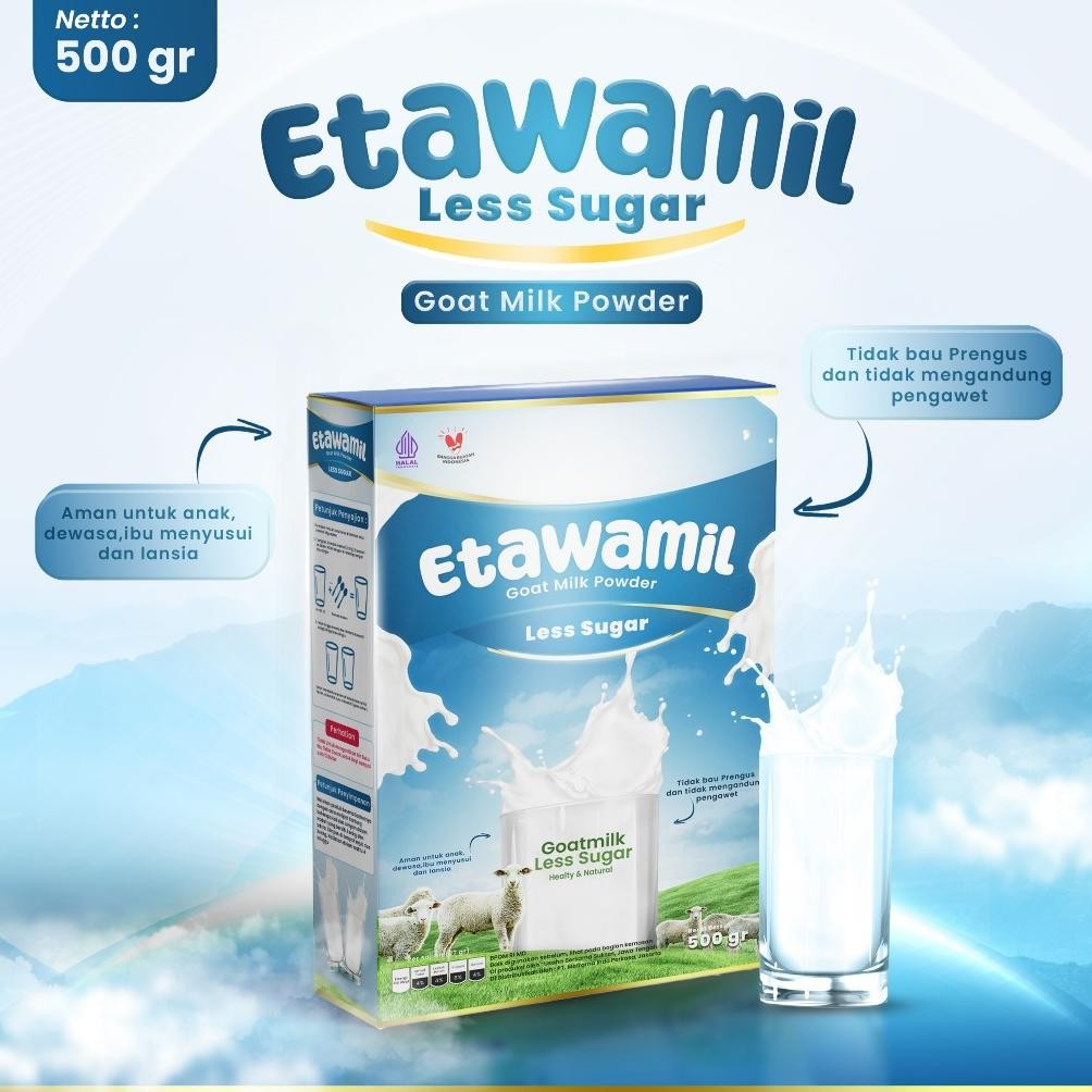 

ETAWAMIL NON SUGAR TANPA GULA Susu Kambing Etawa Bubuk - ORIGINAL 500g Nugi