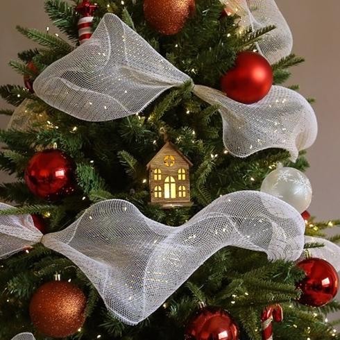 

1 Roll Pita Dekorasi Natal Metalik Tulle 26cm 9m Nugi