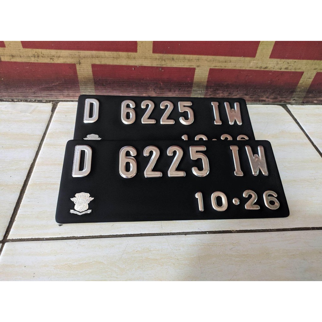 Plat nomer motor baut tanam angka chrome poles