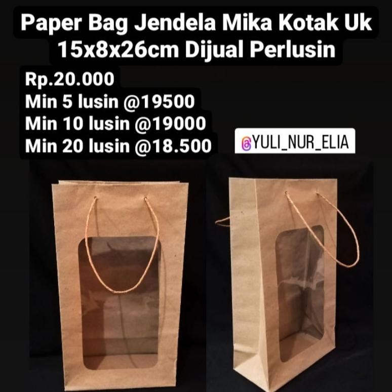 

Paper Bag Jendela Mika Kotak Uk 15x8x26cm Dijual Perlusin Nugi