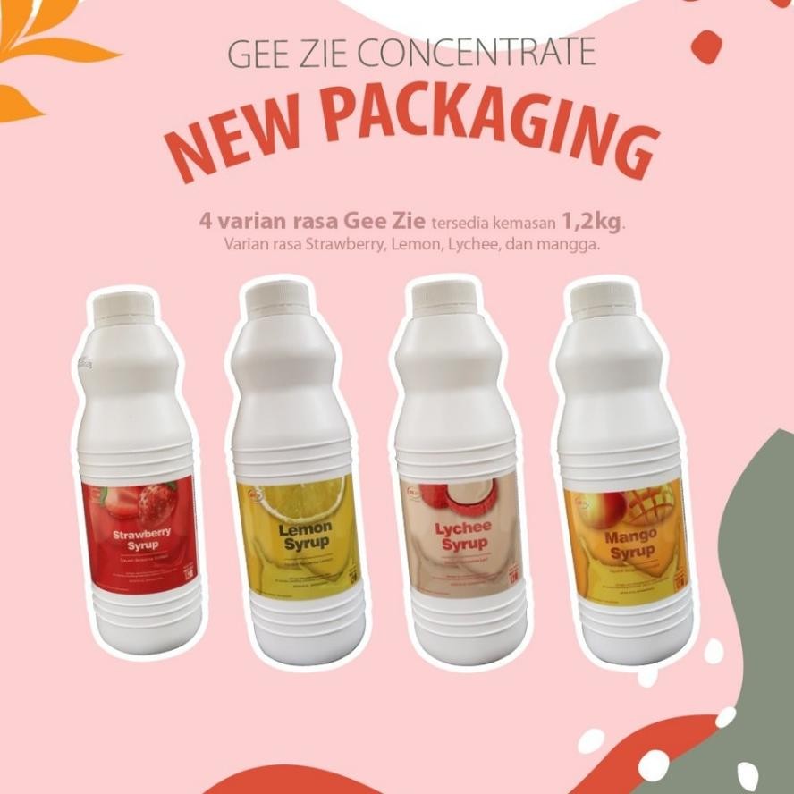 

Geezie Syrup 1,2Kg / Sirup konsentrat Concentrate honeydew pomegranate yoghurt, lychee, strawberry, lemon mangga blueberry kiwi calamansi peach passion fruit Murah distributor resmi produk impor Nugi