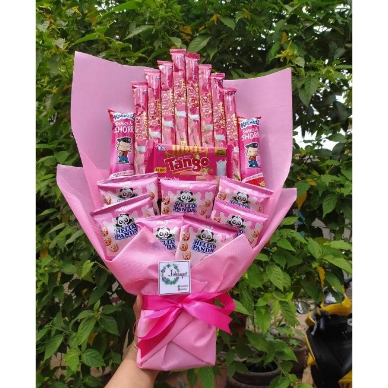 

(S) buket Snack pink buketpacar buketsnack buket lucu hadiah pacar hadiah anniversary Nugi