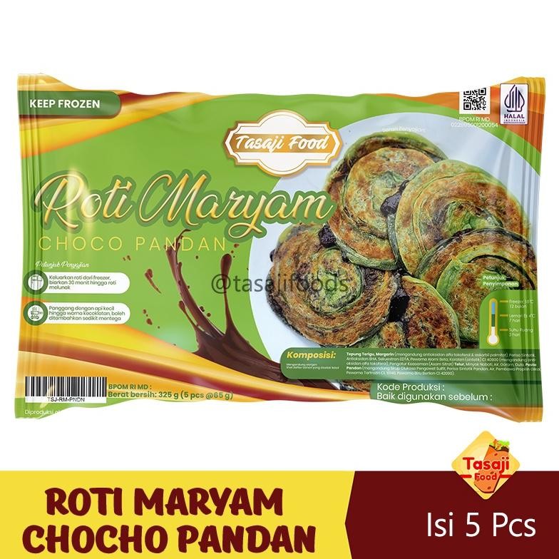 

Tasaji Roti Maryam Choco Pandan Isi 5 Pcs Nugi