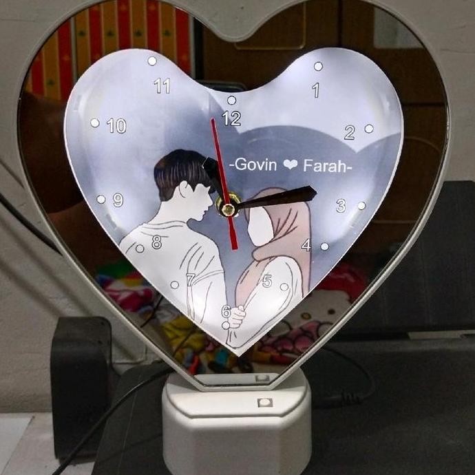 magic mirror clock / cermin ajaib jam / love mirror / cermin custom / kado pacar / kado teman / kado