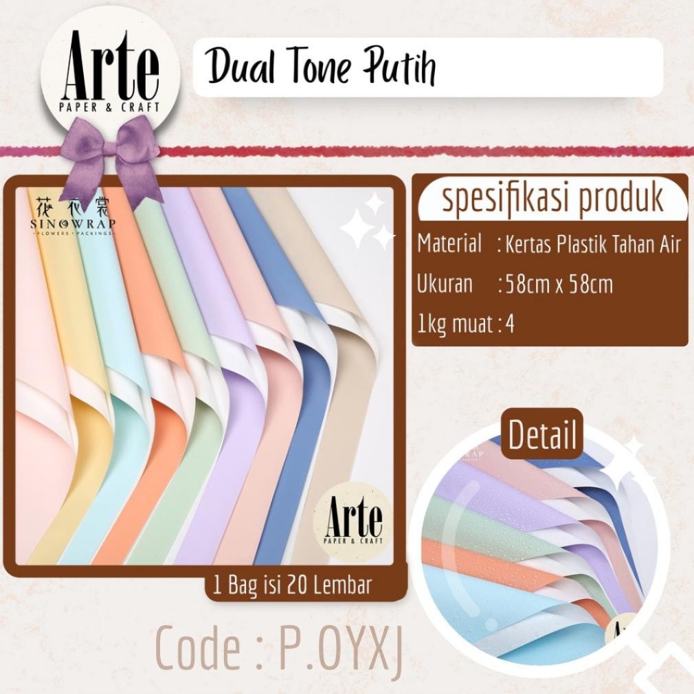 

20 Lembar Pita Dual Tone Putih Kertas Buket Korea Bunga Flower Wrapping Paper Kado Pembungkus Bucket Bouquet Tebal Murah Arte Grosir Jakarta P.OYXJ Nugi