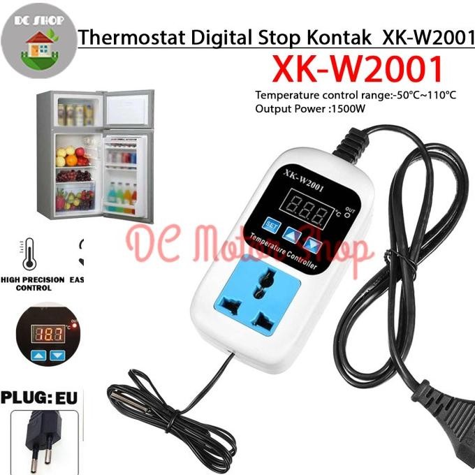 Thermostat Digital Stop Kontak Termostat Suhu Mesin Tetas Kulkas W2001