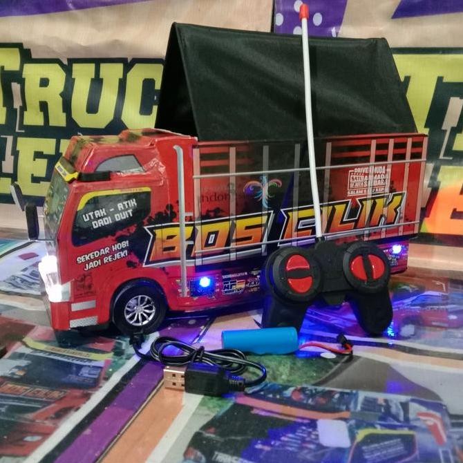 miniatur truk remot control batre cas truk oleng mainan anak mobil