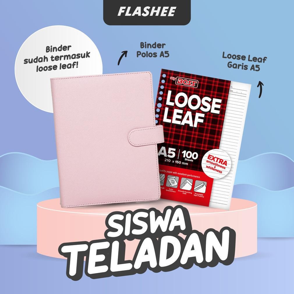 

Flash Sale - Flashee Paket Binder A5 Set Sudah Termasuk Loose Leaf Isi 100 Lembar Paket Siswa Teladan ..