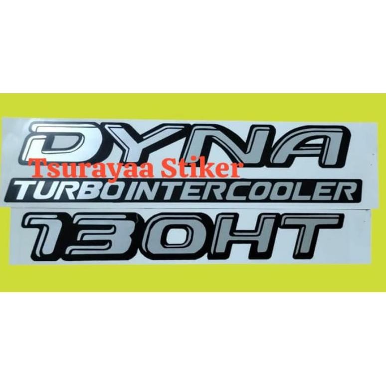 Stiker depan mobil Dyna/stiker mobil tulisan Dyna Turbo Intercooler 130HT AST Nugi