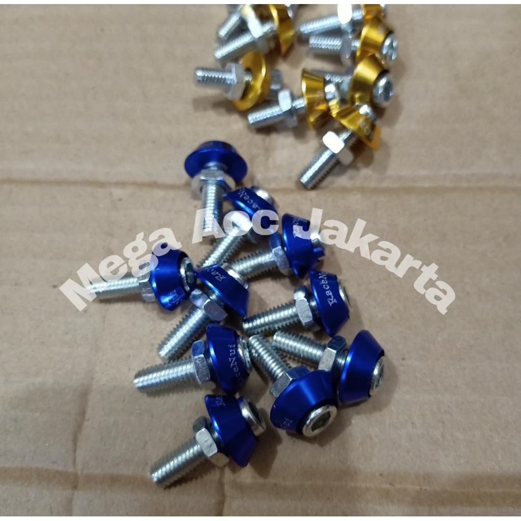 PROMO 10 PCS  BAUT RING VARIASI BAUT PLAT NOMOR BAUT L + MONEL + MUR MONEL PLAT NOMOR VARIASI BEAT V