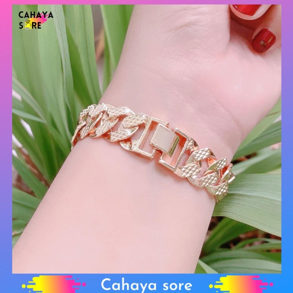 Terjangkau - Gelang Xuping Gold Gelang Tangan Dewasa Rantai Emas Besar Permata Hace G02