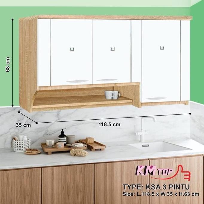 TERLARIS - Kitchen set minimalis / Rak dapur / Lemari dapur / Rak dinding atas 2 / 3 pintu Aesthetic
