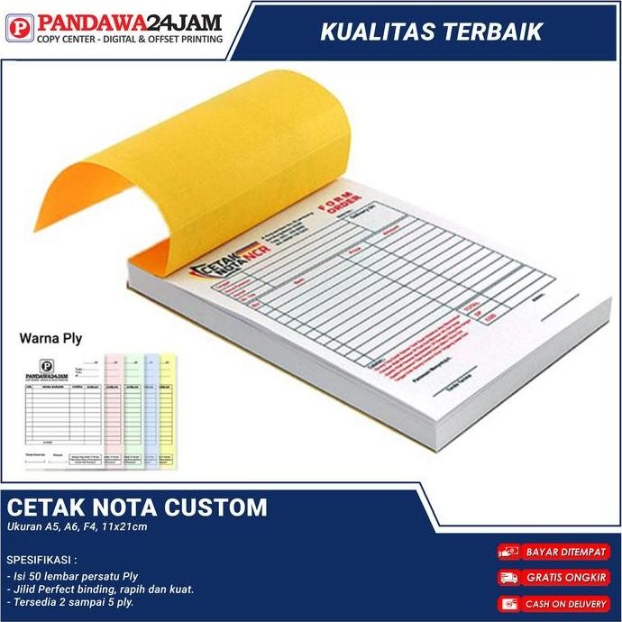 

Bon Nota Kwitansi Custom | 2 Ply, 3 Ply, 4 Ply, 5 Ply | Numerator