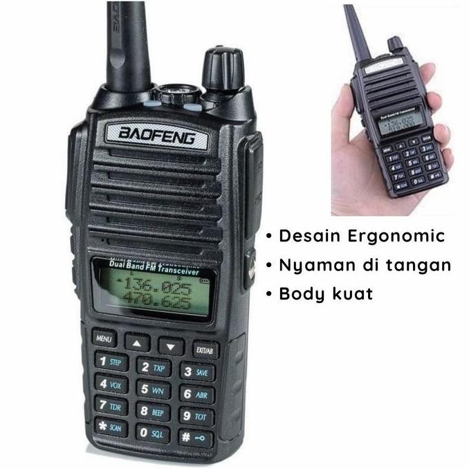 walkie talkie radio ht baofeng uv82 power 8w baterai 5000mah dual band