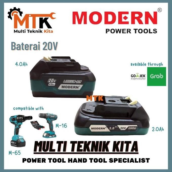 Baterai Cordless Impact Drill Mesin Bor Cordless 20V MODERN M-65 M-16