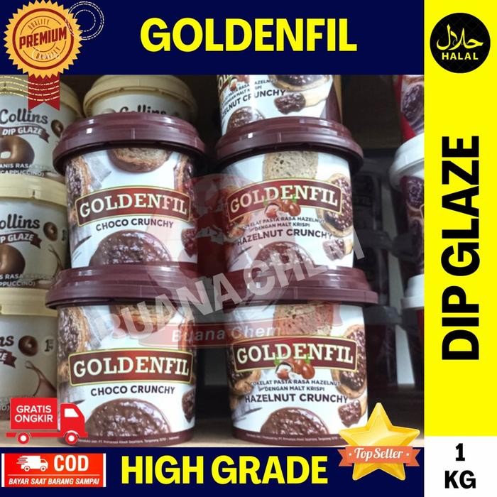 

New Goldenfil Dark Choco Crunchy 1kg / Selai Coklat Matcha Hazelnut dll