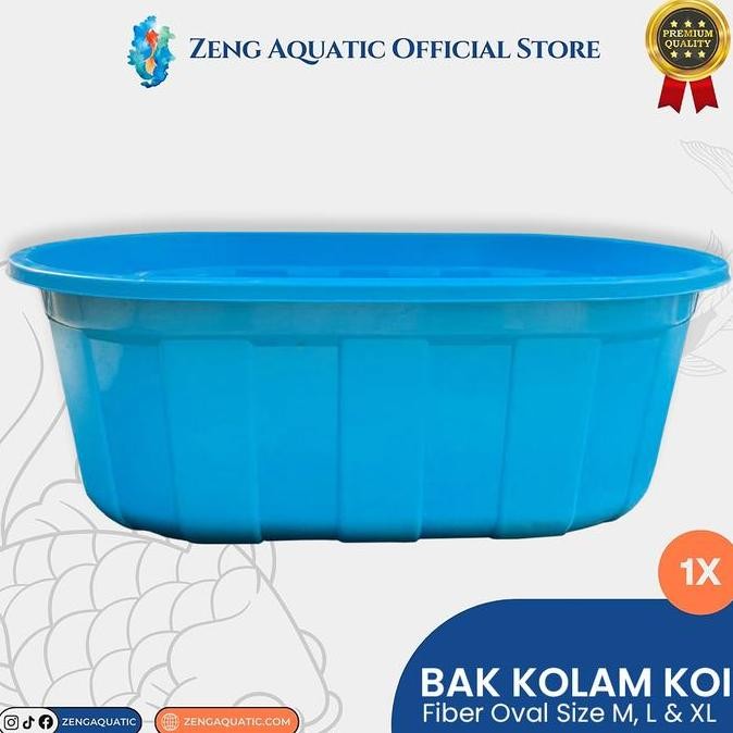 BAK UKUR KARANTINA IKAN KOI & CUPANG OVAL PLASTIK 1M KUAT ANTI PECAH BUKAN FIBER FISHPOND SIZE S / L