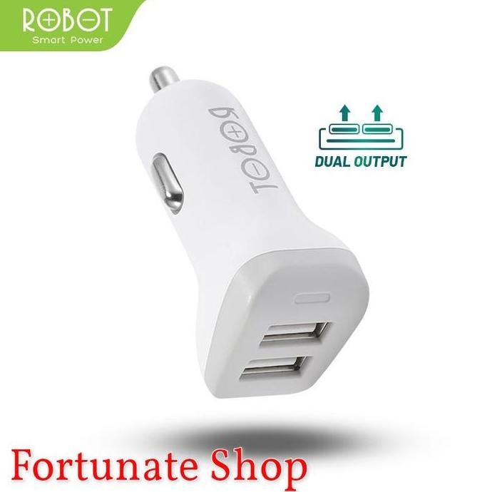 SALE! CHARGER MOBIL ROBOT RT-C06 DUAL USB PUTIH FAST CHARGING CASAN HP MOBIL