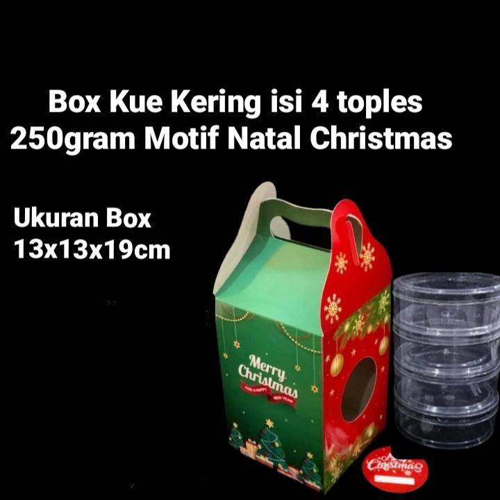 

box kuker natal muat toples 250gr isi 4 kardus hampers christmas ukuran 13x13x19cm