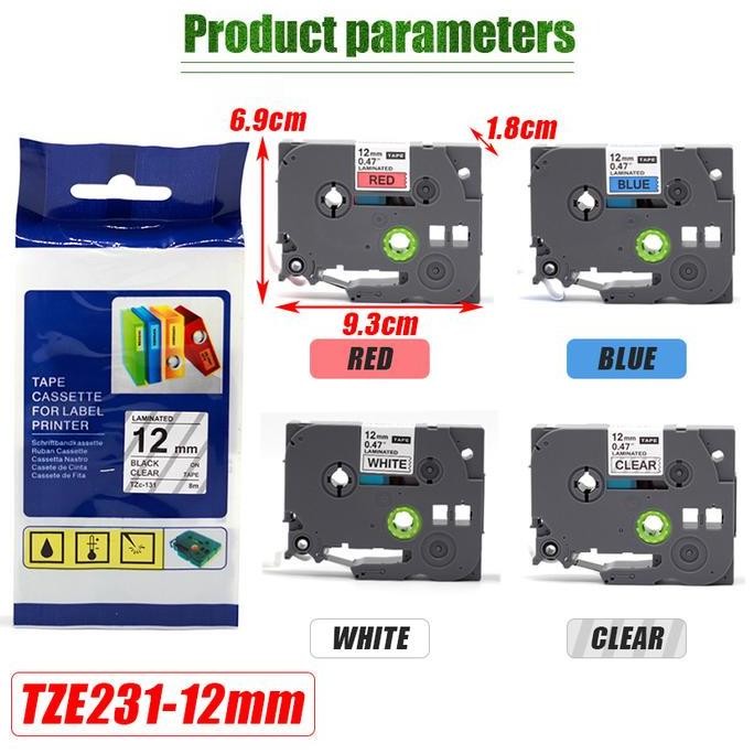 

Brother Label Tape TZE-231 12MM Black On White TZe231 murah