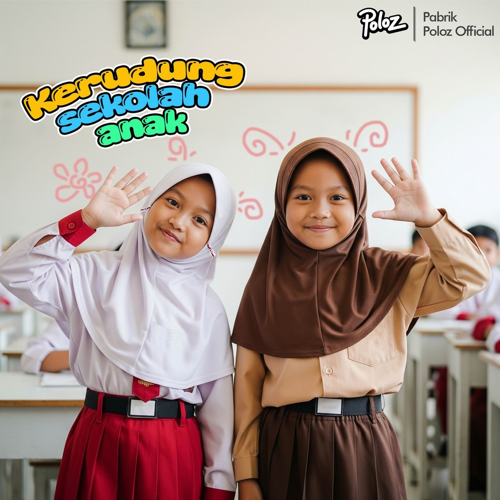 Kerudung Sekolah Serut Samping Jilbab Sekolah Anak TK SD MURAH KERUDUNG ANAK