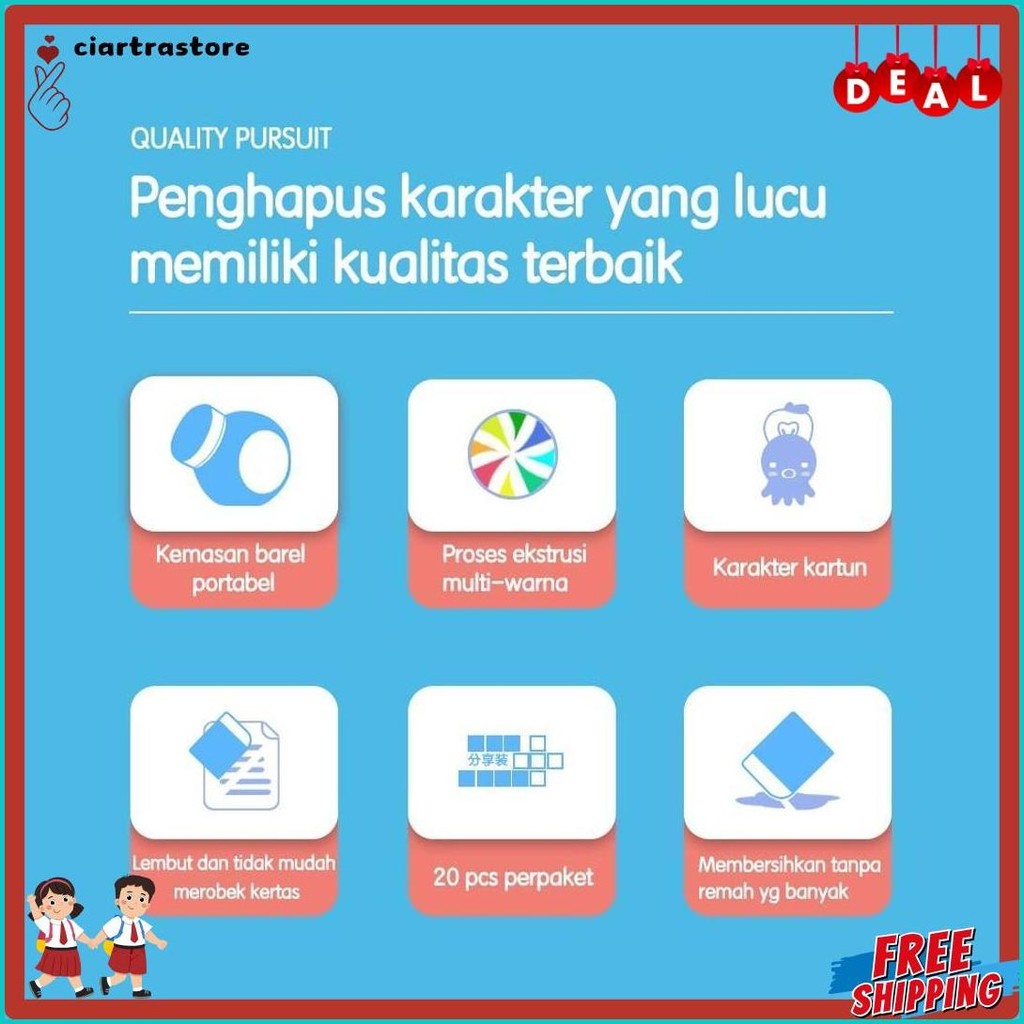 

Deli School Eraser / Penghapus Hapusan Buah Dan Binatang Lucu Isi 20 7533 Flash Sale! Diskon Hingga 70%