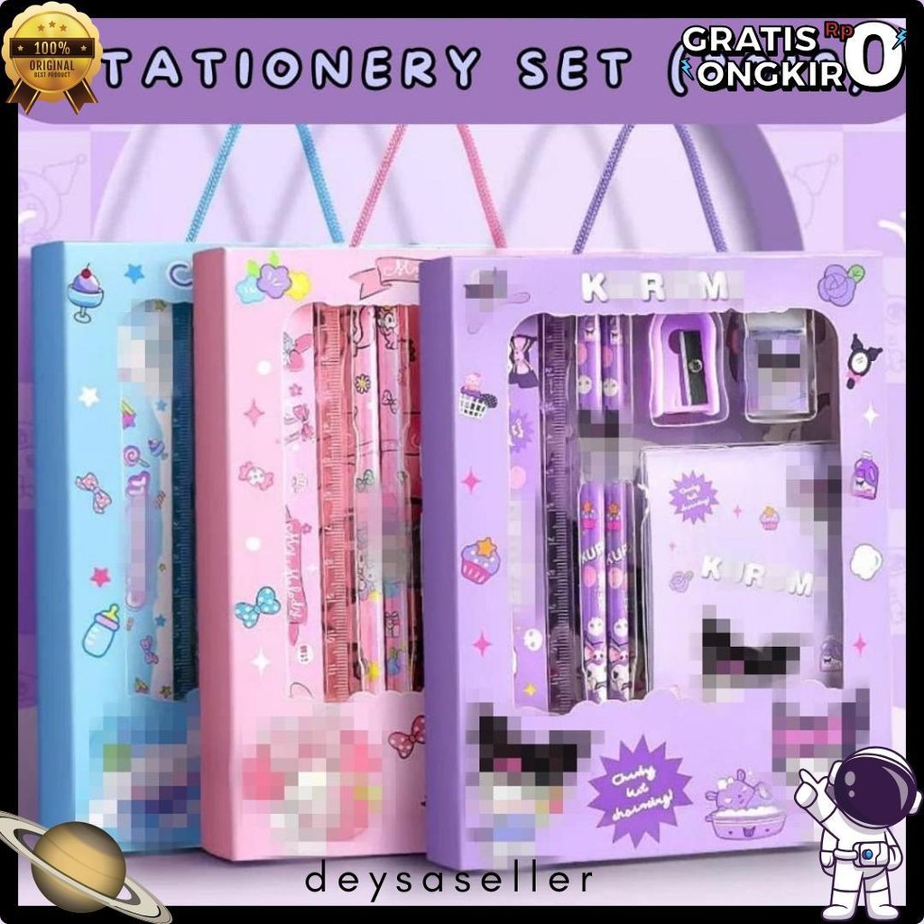 

[Atk] Stationery Set Paket Alat Tulis Anak Karakter Kartun Lucu Diskon Setengah Harga