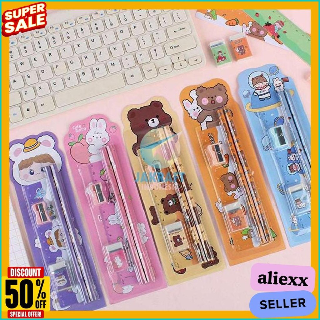 

(1 Set) Paket Alat Tulis Isi 5 Squeezy Ss-Sq5116 Study Set Souvenir Sekolah Stationery Anak Diskon