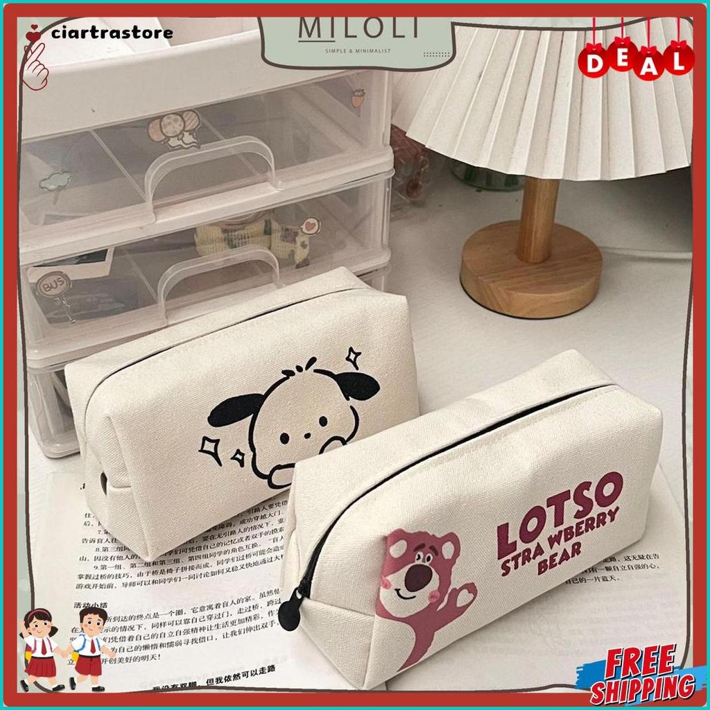 

[Miloli] Kotak Pensil L0Ts0 Poch4Cc0 Canvas Pencil Bag Tempat Pensil Resleting Stationery - F0241 Terlengkap Dan Termurah