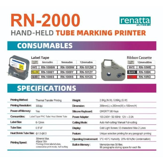 Tape Label Printer Tube Cable PUTY PT1010 murah