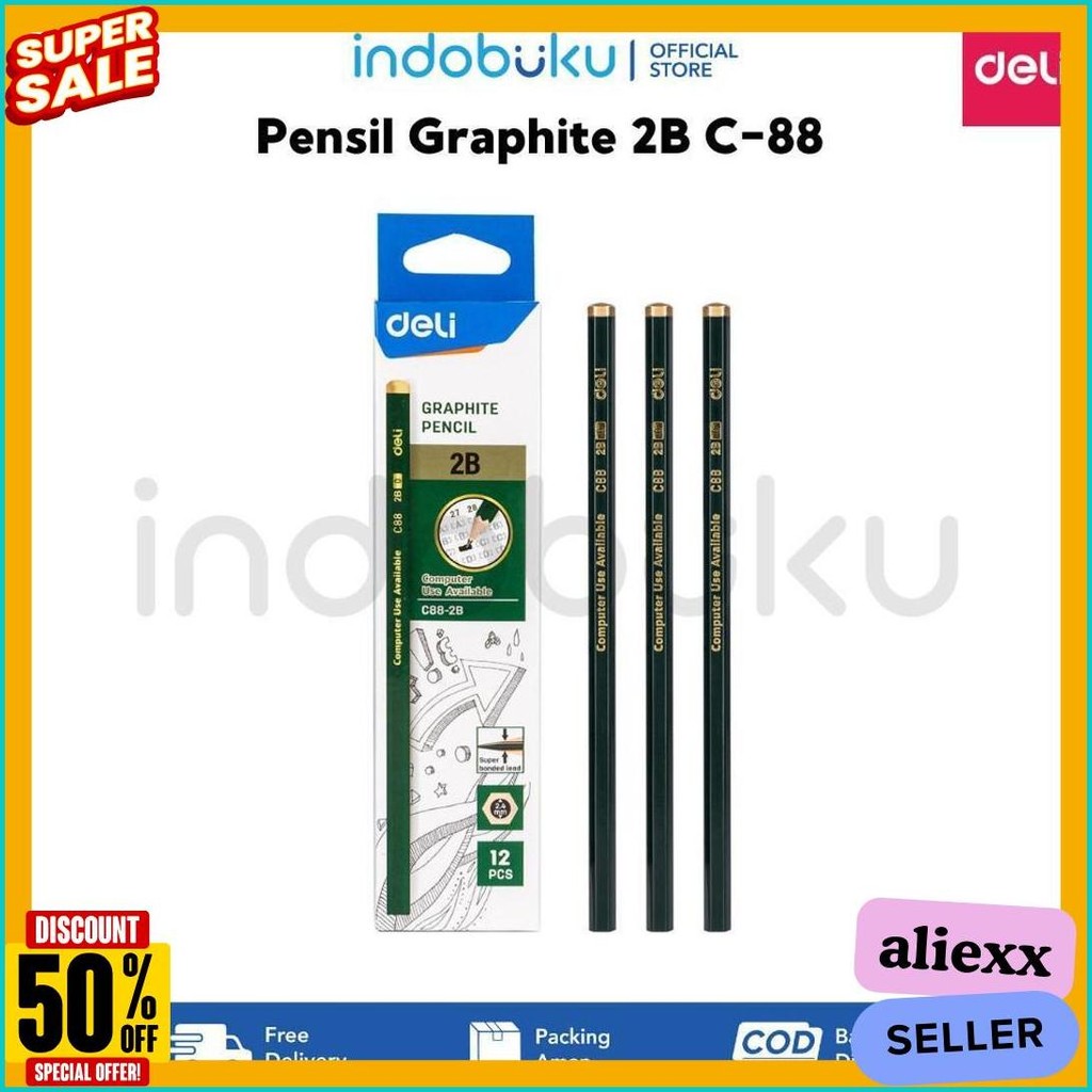 

Pensil Graphite 2B Deli C-88 Pensil Ujian Komputer (1Pack Isi 12Pcs) Terlaris! Produk Ini Banyak Dicari