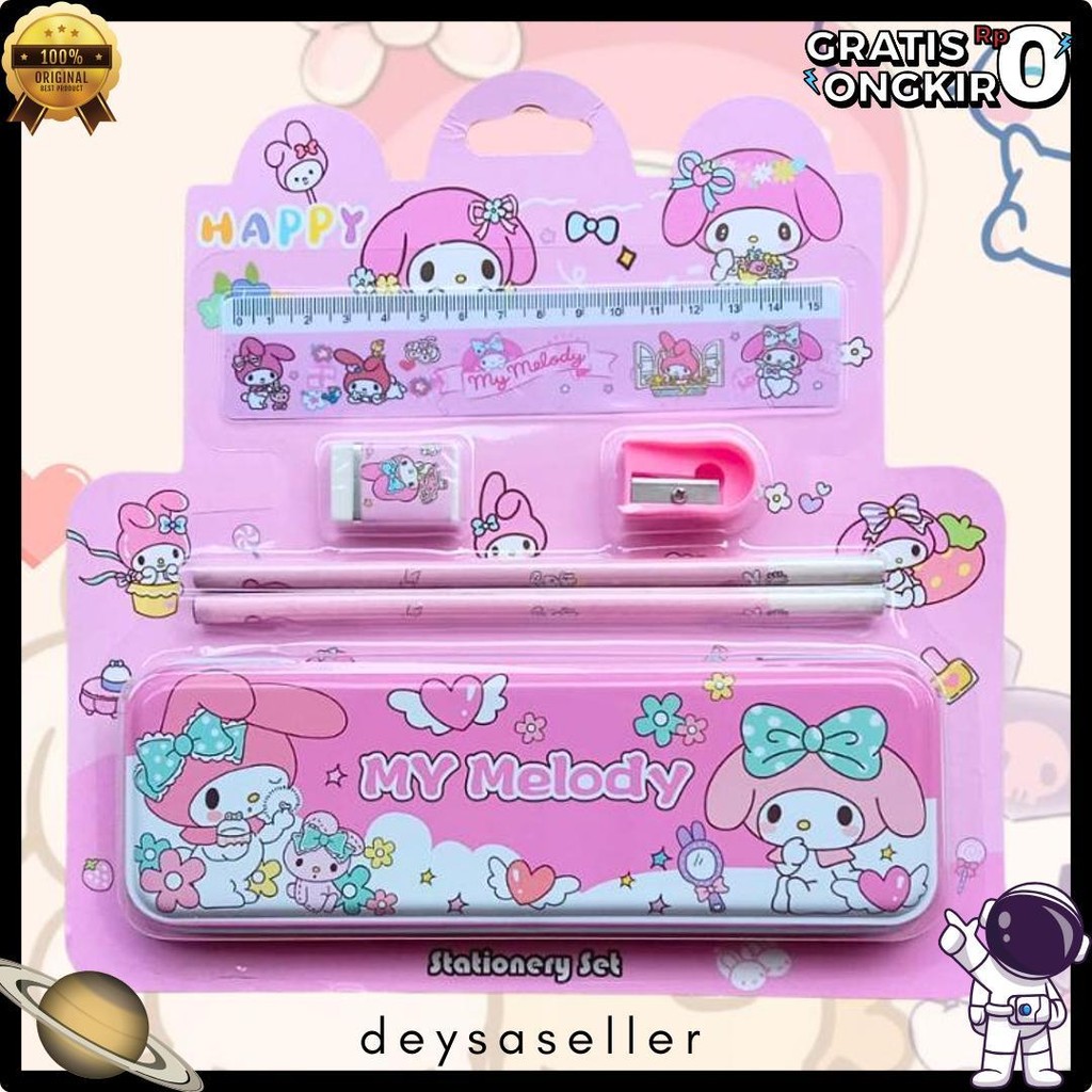 

Stationary Set Alat Sekolah 6 In 1 Lengkap Lucu Kado Ulang Tahun Motif Sanrio Kuromi Cinamon Melody Diskon Setengah Harga