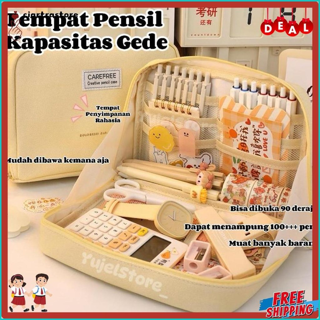 

Tempat Pensil Multifungsi / Tas Perlengkapan Kantor Dan Anak Sekolah / Kotak Pensil Aesthetic Terlengkap Dan Termurah