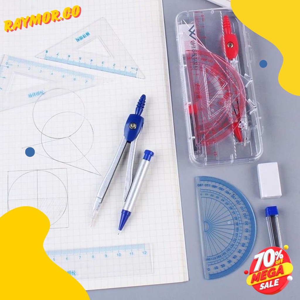 

Set Kompas/Set Matematika/Set Penggaris/Jangka Set/Compass Set/Jangka Sekolah Diskon Setengah Harga