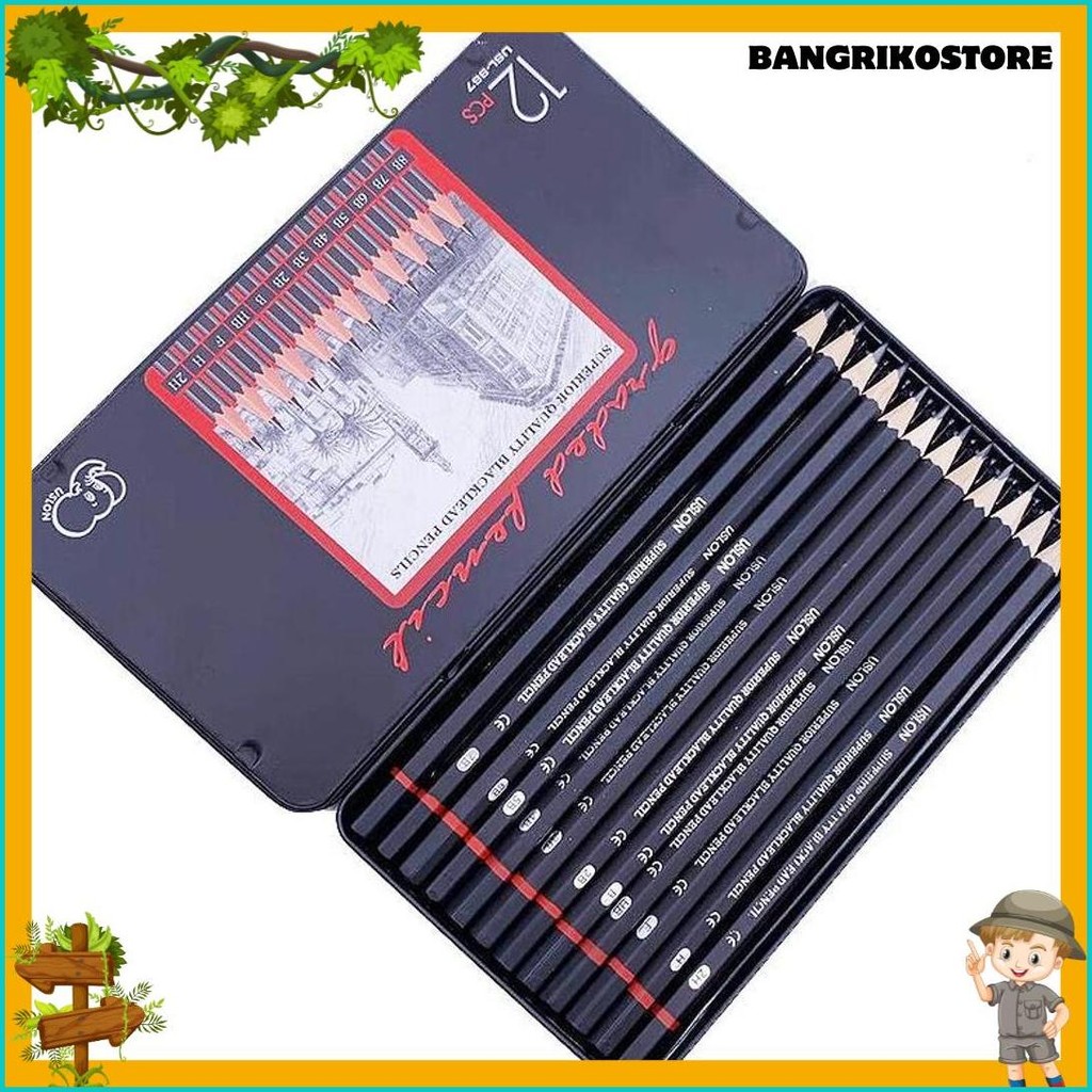 

Slaypershop 12 Psc Set Pensil Sketsa 2H-8B Alat Pensil Lukis Gambar Menggambar Dng Kotak Logam Flash Sale! Diskon Hingga 70%