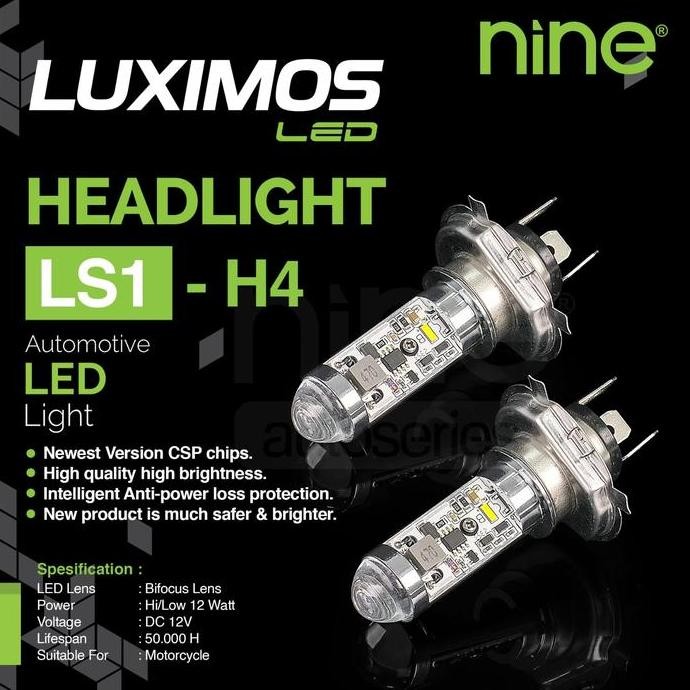 LAMPU LED MOTOR CBR VERZA VIXION SCOOPY ORIGINAL H4 9NINE LUXIMOS LS 1 DEKAT PUTIH JAUH PUTIH KUNING