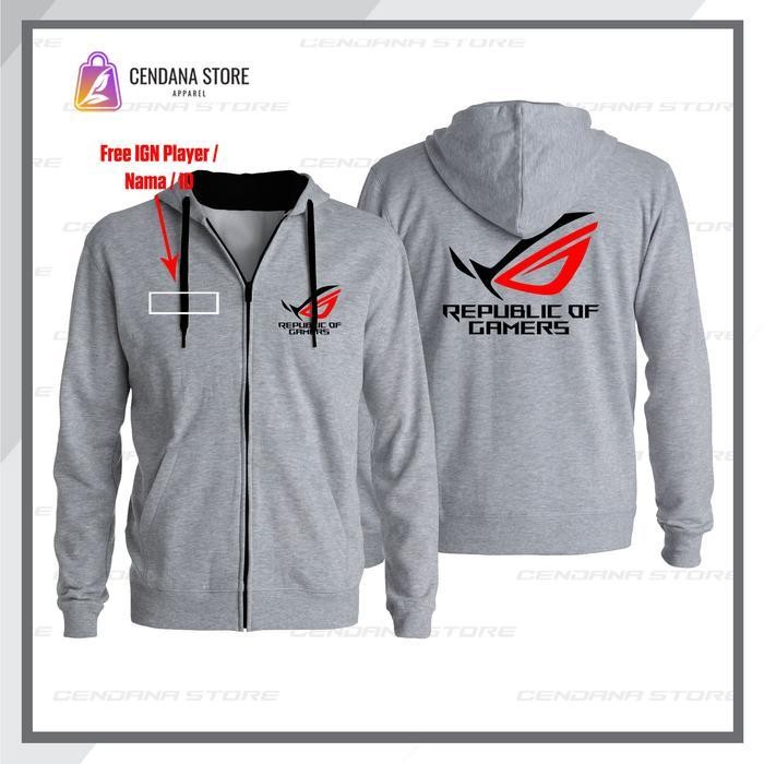 ZCS Jaket Zipper Hoodie ASUS ROG Gaming Strix