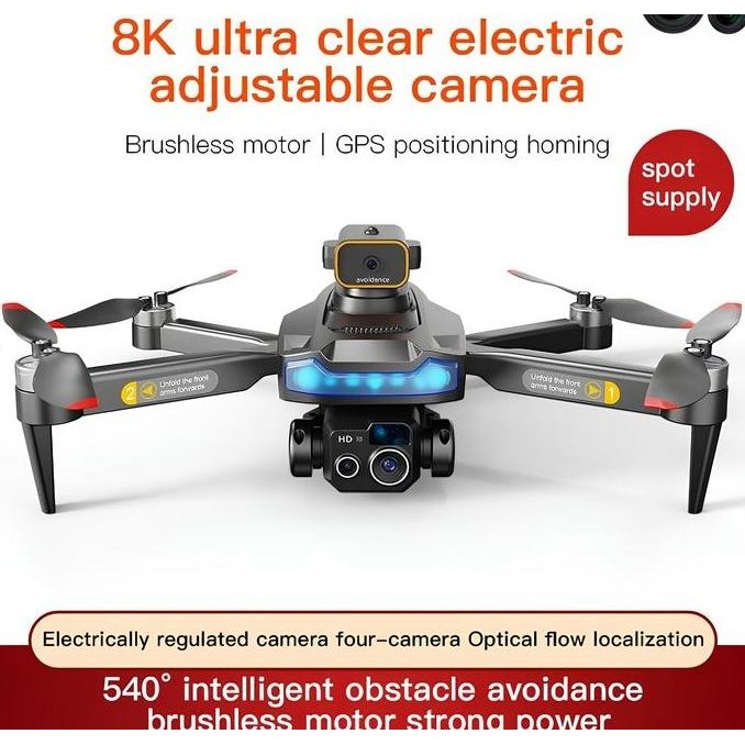 Drone P15 Dual Kamera Automatic Camera drone GPS Optical Avoidance Hitam