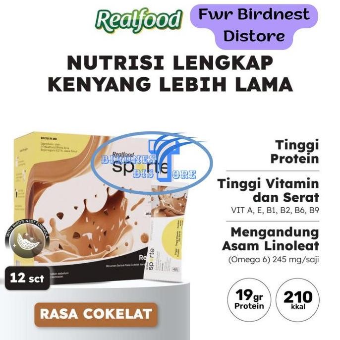 

Realfood Sporte Realmeals Cokelat Sereal Protein Birdnest - Nutrisi Sehat Termurah